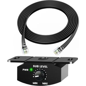 Bass Control Knob Remote Amplifier Replacement Bass Controller Car Audio Adjustable with 6-pin Extension Cord for Subwoofer - 4M/13.12FT Cable