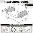VANSOFY Couch Cushion Covers for Sectional Sofa, Stretch Jacquard Couch Seat Cushion Covers, Individual Washable Furniture Protector Sofa Slipcovers for Pet (2Pc Armrest Cover, Porcelain White)