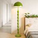 Unique Floor Lamp Creative Green Mushroom Lamp Standing Lamp with 38CM Wide Iron Shade and Foot Switch Modern Floor Light for Living Room, Bedroom, Office, Corner