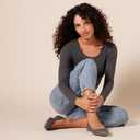 Amazon Essentials womens Comfortable Square-Toe Slip On Ballet Flat (14, Charcoal)