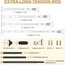 Black Tension Curtain Rod 41-100In,Outdoor Curtain Rod | No Drilling for Window or Bathroom Patio, Adjustable Spring Shower Rod,Rod Diameter 1.26In-One-bond stretching