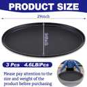 3 Pcs Large Restaurant Serving Trays 24" x 29" Oval Plastic Food Serving Tray Non Slip Rubber Lined Black Serving Tray for Cafeteria (3)