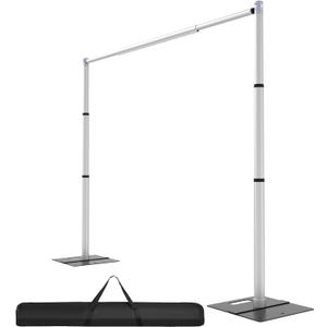Topuoos Backdrop Stand Heavy Duty 10x10Ft, Adjustable Metal Frame Pipe and Drape,Background Stand for Wedding Birthday Party Decorations