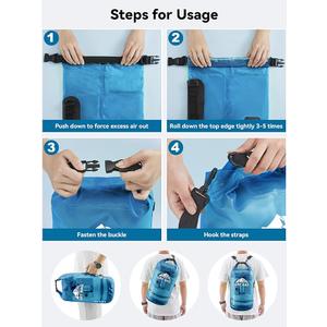 HEETA Dry Bag Waterproof for Women Men, 5L Roll Top Lightweight Dry Storage Bag Backpack with Phone Case for Travel Swimming Boating Kayaking Paddle Board Camping Beach Accessories