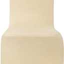 Peomeise Stretch Spandex Chair Cover for Wedding Party Dining Banquet Event (Champagne, 25)