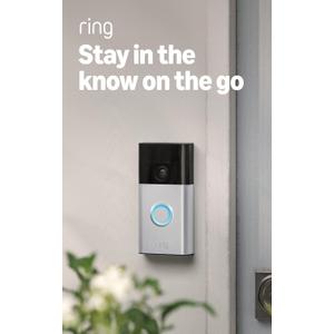 Ring Battery Doorbell, Home or business security with Head-to-Toe video, Live View with Two-Way Talk, and Motion Detection & Alerts, Satin Nickel
