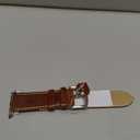 EDIMENS Leather Bands Compatible with Apple Watch 46mm 45mm 44mm 42mm(Series 1 2 3) Band Men Women, Vintage Genuine Leather Wristband Replacement Band Compatible for Apple Watch iwatch Series 10 9 8 7 6 5 4 SE2 SE (Chestnut Brown)