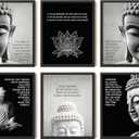 97 DECOR Buddha Decor for Home - Buddha Wall Art Prints, Inspirational Buddhist Quotes Poster, Buddhism Art Pictures Zen Meditation Decorations for Bedroom Office Yoga Room Decorations ( 8x10 Inch UNFRAMED)
