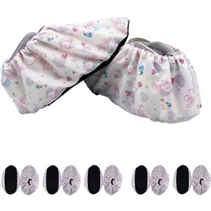 5 Pairs Kids Shoe Covers Reusable Non Slip Washable Dustproof Durable Waterproof Boots Cover For Indoors Floors Kindergarten Elementary School White S Naee, Small, White