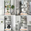 UDEAR 3-Tier Over The Toilet Rack,with Hanging Rod,Tower Shelf,Black, 24.89 Cm X 68.07 Cm X 163.07 Cm