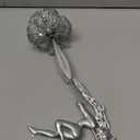 Flower Fairy Dancing with Dandelion, Fairy Garden Sculptures, Angel Metal Ornaments Gardens Art Sculpture, Stainless Steel Statue Garden Ornaments Art Decorations for Outdoor Yard Lawn Patio (E_3D)