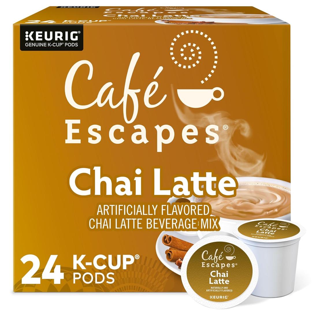 Caf Escapes Chai Latte Keurig Single-Serve K-Cup Pods, 24 Count (EXP 03/05/26)
