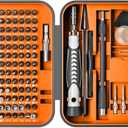 RARTOP Precision Screwdriver Set, 130 in 1 with 120 bits Repair Tool Kit, Magnetic Screwdriver Set with mini built-in box for Electronics iPhone Jewelers Game Console (130-IN-Orange)