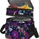 MIYCOO Lunch Bag & Lunch Box for Women Men, Double Deck Leakproof Insulated Soft Large Adult Camping Cooler bag for Work, Beach, Picnic, Travel (Purple Flower, 15L)