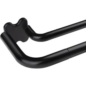 Black Double Curtain Rods, USFOOK Blackout Wrap Around Curtain Rods for Windows 48 to 84 Inch, 6/8 Inch Room Darkening Curtain Rod 32 to 86 Inch