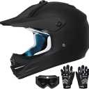Youth Dirt Bike Helmet DOT Approved, Kids Motocross Full Face Helmet with Adjustable Goggles Riding Gloves & Storage Bag, Off-Road Sport Gear Set for Boys Girls ATV UTV, medium