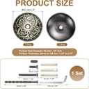 PATIKIL Door Hole Cover Plate, 2 Inch Zinc Alloy Flower Round Deadbolt Knobs Fixing Cover with Hex Wrench Fits Doors 2" to 4-3/4" Thick for Hole Filling Decoration, Vintage Blue