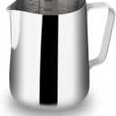 watchget Milk Frothing Pitcher 350ml/600ml/900ml/1500ml (12oz/20oz/32oz/52oz) - Stainless Steel Espresso Steaming Pitcher for Cappuccino, Latte Art, Milk Jug Coffee Frother Cup, Silver (11.8 Ounces)