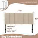 Yongchuang Upholstered King Headboard Only, Modern Linen Head Board for King/Cal King Size Bed Adjustable Height Headboards Oatmeal