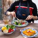 Melamine Dinnerware Set, 12 Pcs Dinner Plates Bowls Sets for Indoor and Outdoor Use, Durable Unbreakable Dishes Sets, Dishwasher Safe, BPA Free, Service for 4
