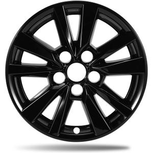 16 Inch Wheel Skins for 2025 2026 Toyota Camry Hybrid LE & Gas, Fits OEM#42611-AQ010 Alloy Wheels, Snap-On Design, Direct Replacement Gloss Black ABS Wheel Covers 4-Pack