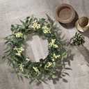 Pinkpum 20'' Eucalyptus Wreath for Front Door, Porch, Window - Green Decor for Home, Farmhouse - Spring, Summer, Fall, All Seasons