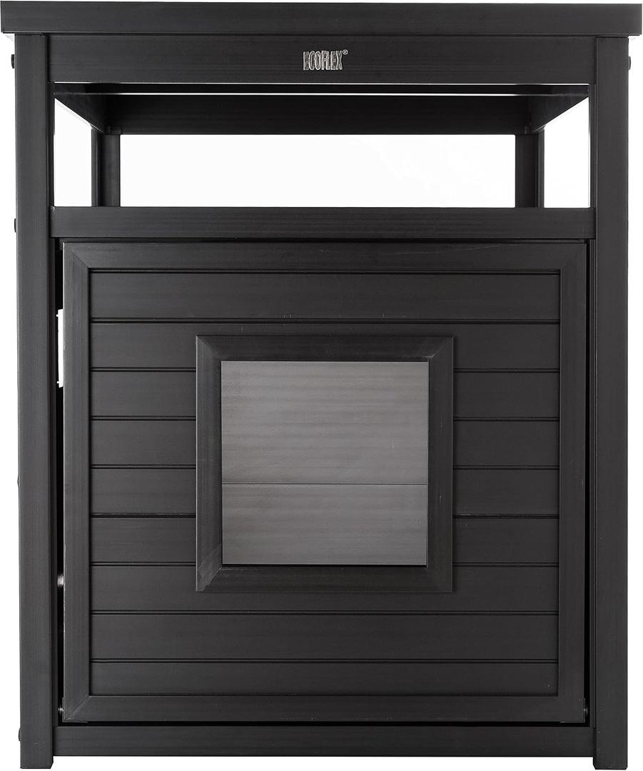 New Age Pet ECOFLEX LitterLoo Standard & Jumbo Sizes, 4 Colors, Moisture and Odor Resistant Enclosure & End Table, NoTools Assembly, Espresso Black, Jumbo