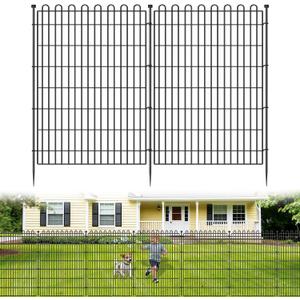 10 Panels No Dig Decorative Garden Fence for Yard, 48 in(H) X 26.25 ft(L) Animal Barrier Fencing for Outdoor Dog, Metal Portable Garden Fences for Borders, Pets, Landscape, Temporary Fence