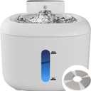 Pawinner Stainless Steel Cat Water Fountain, 1.8L Pet Water Fountain, Automatic Pet Water Dispenser, LED Water-Level Window, Ultra Quiet with Motion Sensor Cat Fountain for Drinking for Cats Indoor