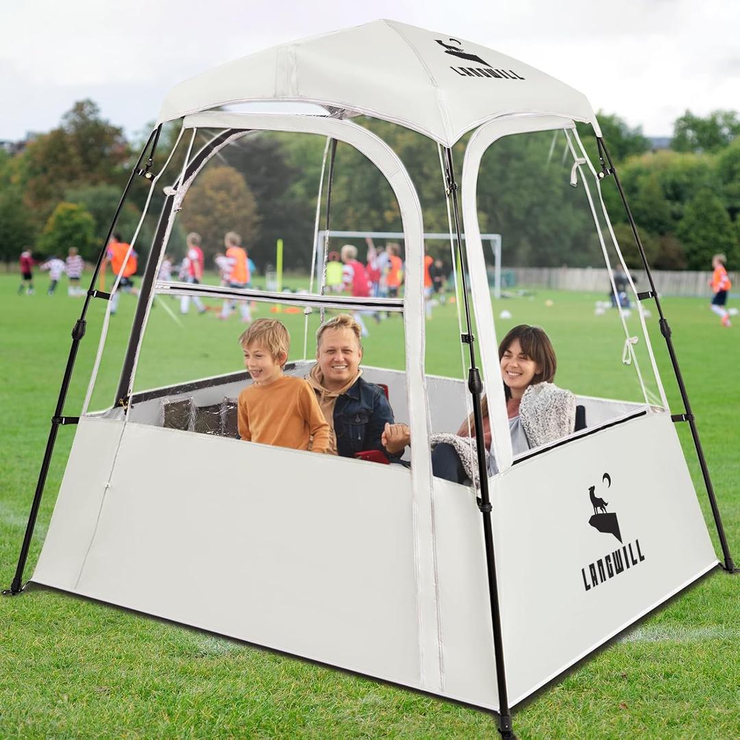 4 x Pod All Weather Sports Tent, Outdoor Pop Up Bubble Clear 540 View Winter Tent for 1-2 Person, Instant Cold Weather Shelter with Rainfly for Soccer, Football, Softball & Other Sports Events, 2P PRO-63"l X 55"w X 65"h (4 PACK)