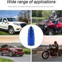 4PCS Car Tire Valve Stem Caps, Bullet Style Dustproof Vehicle Air Cover, Aluminum Alloy Waterproof Automotive Valve Dust Caps Accessories, Universal for Trucks, Bikes, Motorcycles (Blue)