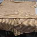 Tankaneo Women's Pajama Sets Striped 2 Piece Lounge Sets Short Sleeve Oversized T Shirts Drawstring Shorts Matching Set, Large