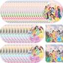 60 PCS Princess Party Tableware Set, Princess Birthday Supplies Includes 40 Plates, 20 Napkins for Birthday Party Decorations
