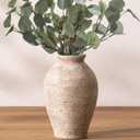 Vanselia Ceramic Flower Vase Home Decor - Large Farmhouse Table Vases Rustic Vintage Living Room Kitchen Bedroom Decorations for House Book Shelf Office Coffee Desk Dining Fireplace (9" Retro)
