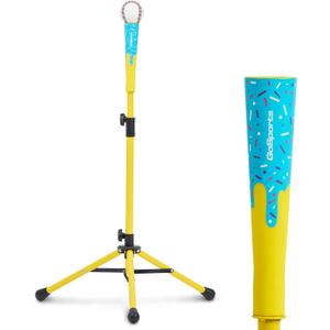 GoSports Baseball & Softball Drip Batting Tee - Adjustable (26.5" - 40") Tripod Hitting Tee with Weighted Steel Base for All Ages - Tball Practice Accessory and Baseball Training Equipment