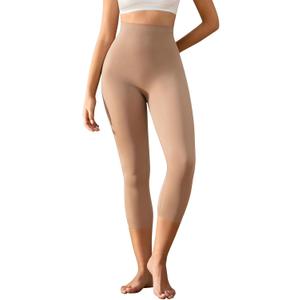 Women's Compression Leggings with Tummy Control and Butt Lifting, High-Waisted Capri Body Shaper (Sienna, Medium)