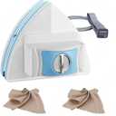 Magnetic Glass Cleaner Tool - Double Sided Windows Glass Cleaner Wiper for 5-25mm Single Double Glass with 2 Pc Beige Microfiber Cleaning Cloth 5-Files Adjustable Windshield Cleaner Tool for High-Rise