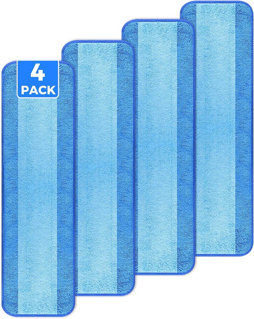 4-Pack 18 Inch Microfiber Mop Pads Compatible with Bona, Washable Reusable
Compatible With Bona And Similar 18" Mops; Dual-Sided Microfiber For Wood, Tile, Laminate, Vinyl And Stone Floors