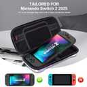 KEFBWAO Carrying Case for Nintendo Switch 2 2025, Large Capacity Protective Hard Shell Portable Travel Case Pouch for 20 Game Card Slots and Pockets, Bicolor Marble