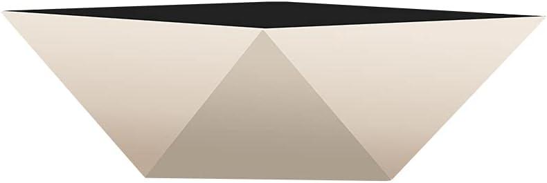 The HC Companies 6 Inch Deco Faceted Plastic Succulent Bowl - Unique Decorative Indoor Planter with Drainage Hole, Vanilla Bisque