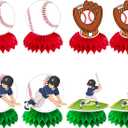 Baseball Birthday Party Decorations, 8 Pcs Honeycomb Centerpieces