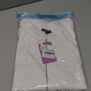 U.Vomade Women's 3/ 4 Sleeve Collared Tops Business Casual Zip Front V Neck Loose Fit Plus Size Tops for Women White 3X