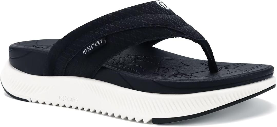 ONCAI Women's Orthotic Cushion Flip Flops Recovery Walking Sandals for Women with Arch Support Summer Comfortable Slip On Flip Flops for Womans Size 8