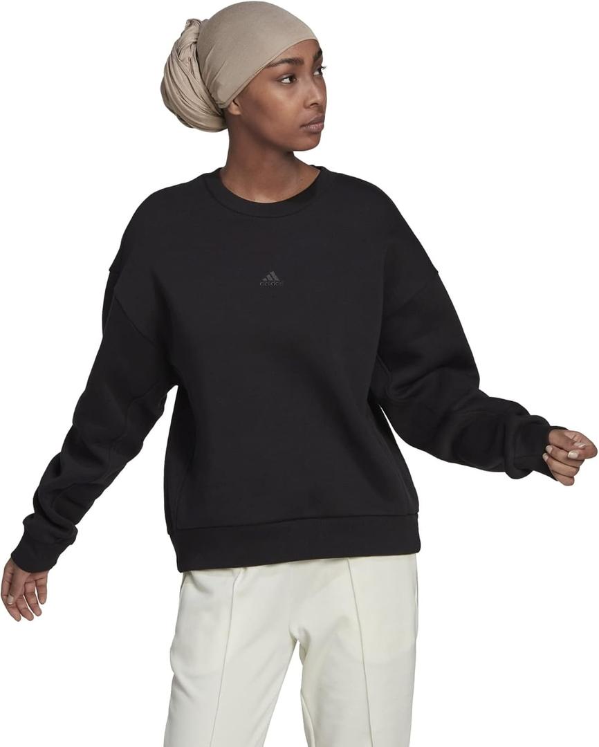 adidas womens All Szn Sweatshirt (Black, L)
