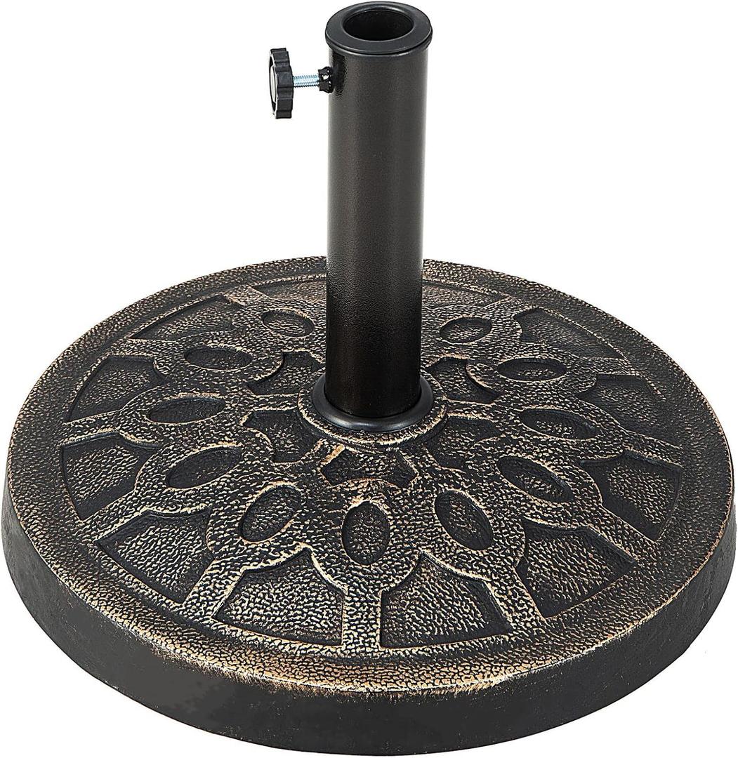 Giantex 30lbs Patio Market Umbrella Base, Heavy Duty Outdoor Stand, Cast Iron Umbrella Holder for Garden Beach, Classic Round Umbrella Standing Deck Porch