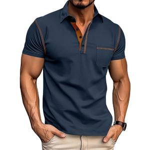 Men's Polo Shirts Short Sleeve Golf Polo T Shirt Lightweight Casual Button Down Shirts Summer Collared with Pocket, Size: XX-Large