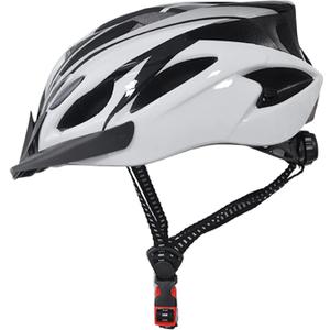 UPANBIKE Adult Bike Helmet - One-Piece Adjustable Safety Protection for Mountain & Road Bikes (Black+White)