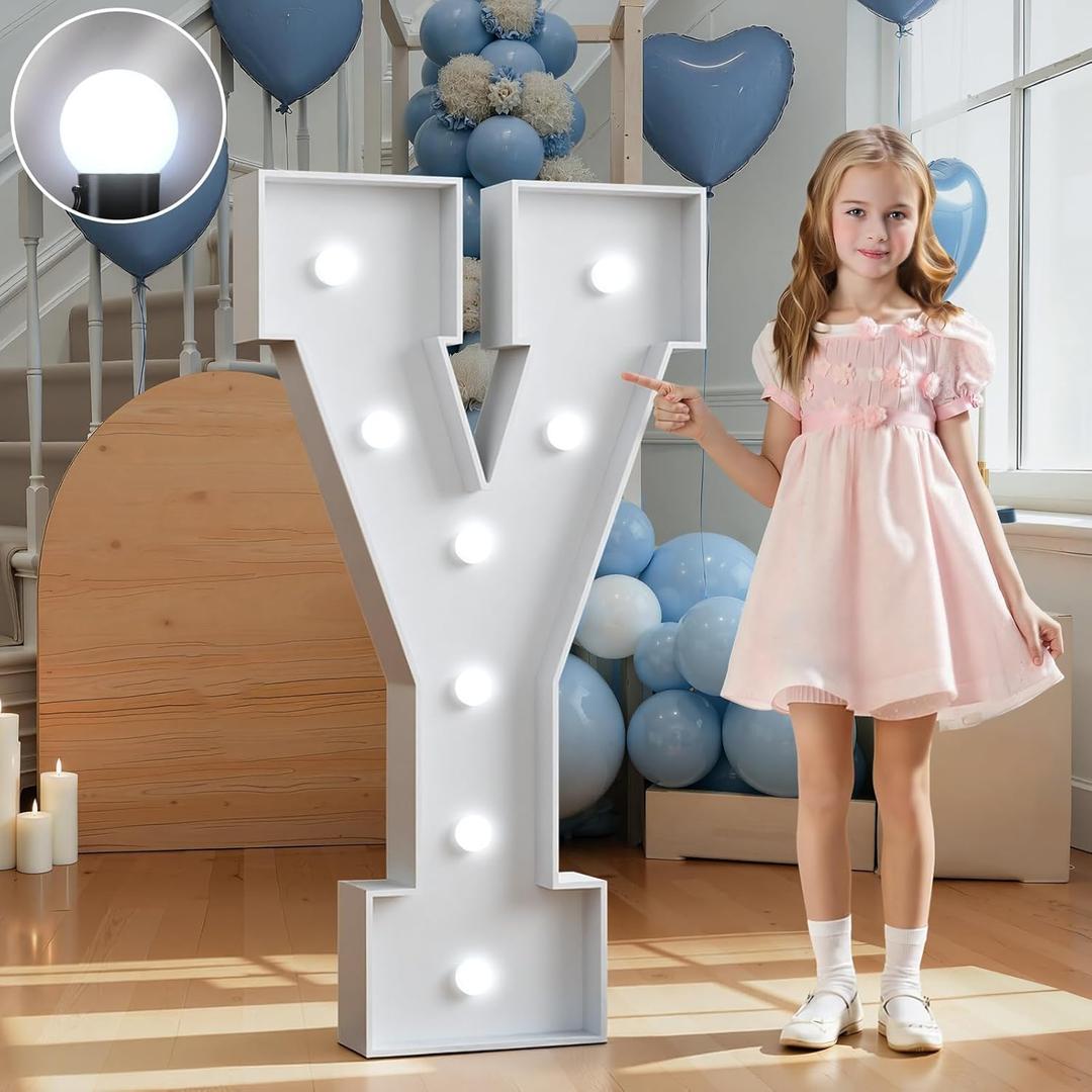 Marquee Letters 3 Feet Tall Large Light Up Letters Decorations Wedding Engagement Proposal White Party Decorations Marry Me Sign Big Cardboard Backdrop Y