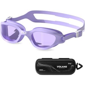 COPOZZ Swim Goggles Adult Women, Swimming Goggles for Women & Men, Anti-Fog No Leaking UV Protection for Adult (Light Purple)