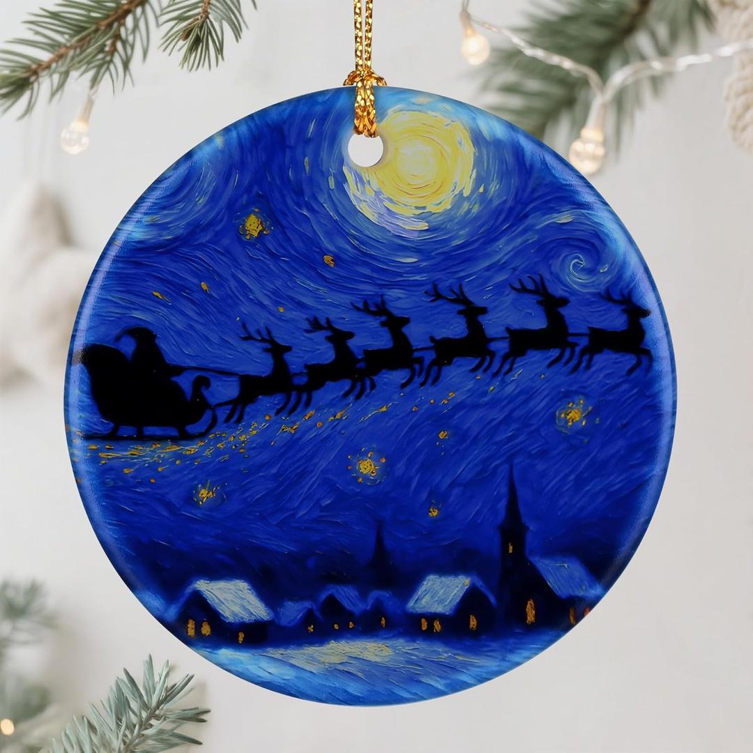 3 x Starry Night Ornament  Christmas Ornament, Christmas Tree Decor, & Perfect Holiday Decor | Art Lover Gift, Gifts for Friends and Family